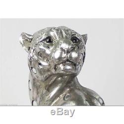 silver cat statue