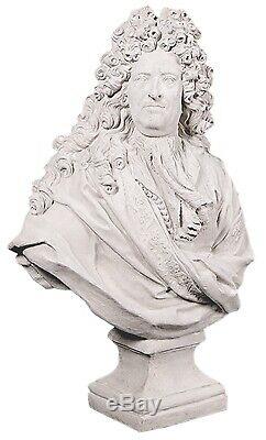 106cm Louis XIV Bust Statue Figure Garden/indoor Resin Fibreglass Stone Finish