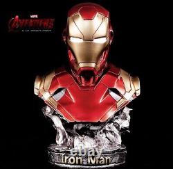14 LED Avengers Iron man Mark 46 1/2 Resin Bust Statue Figure Model