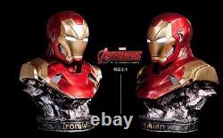 14 LED Avengers Iron man Mark 46 1/2 Resin Bust Statue Figure Model