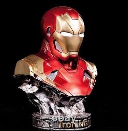 14 LED Avengers Iron man Mark 46 1/2 Resin Bust Statue Figure Model