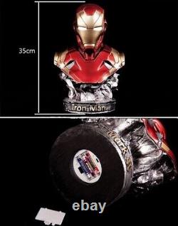 14 LED Avengers Iron man Mark 46 1/2 Resin Bust Statue Figure Model