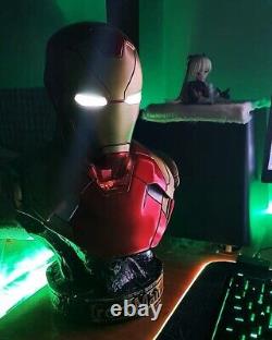 14 LED Avengers Iron man Mark 46 1/2 Resin Bust Statue Figure Model