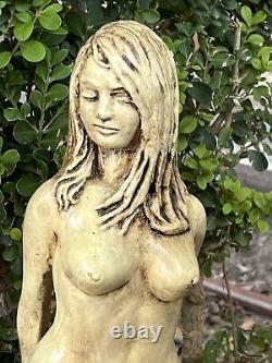 1971 VTG Nude Women Statue Sculpture Figure Art Garden Nice Signed 70s Hawaii