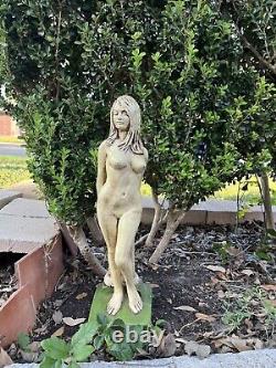1971 VTG Nude Women Statue Sculpture Figure Art Garden Nice Signed 70s Hawaii