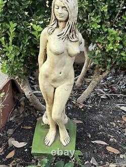 1971 VTG Nude Women Statue Sculpture Figure Art Garden Nice Signed 70s Hawaii