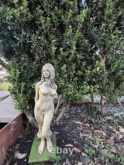 1971 VTG Nude Women Statue Sculpture Figure Art Garden Nice Signed 70s Hawaii