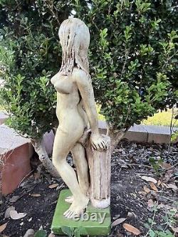 1971 VTG Nude Women Statue Sculpture Figure Art Garden Nice Signed 70s Hawaii