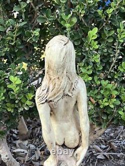 1971 VTG Nude Women Statue Sculpture Figure Art Garden Nice Signed 70s Hawaii