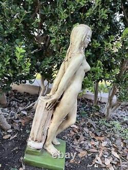 1971 VTG Nude Women Statue Sculpture Figure Art Garden Nice Signed 70s Hawaii