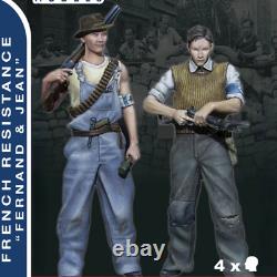1/35 Resin Figure of Civilian Armed Soldier 2 People Micro-Reduced Statue DIY