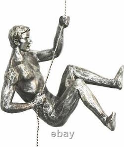 1x Rock Climbing Buddy Figurine Man Antique Silver Colour Climber Hanging Statue