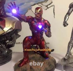 23cm Iron man MK50 Battle Damage LED Resin Statue Figure Model Collection
