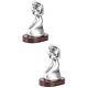 2 Count Resin Figure Statue Figurine Home Decor Dining Table