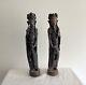 2 stunning old vintage Chinese Emperor & Empress tall Resin carved figures