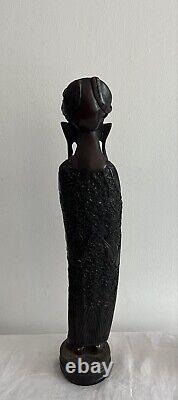 2 stunning old vintage Chinese Emperor & Empress tall Resin carved figures