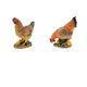 2x Animals Shape Chicken Miniature Figure Lifelike Resin Chicken Model Decor