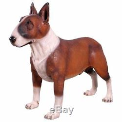 85cm Life Size Bull Terrier Dog Statue Resin English Terrier Pet Animal Figure