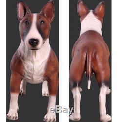 85cm Life Size Bull Terrier Dog Statue Resin English Terrier Pet Animal Figure