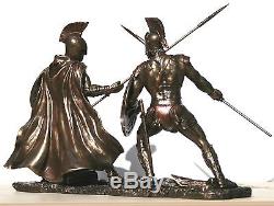 ACHILLES vs HECTOR Battle of Troy Warrior Statue Sculpture Figure Bronze Finish