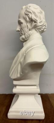 Abraham Lincoln Bust USA President White Colour Statue Figure Sculpture 45cm