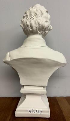 Abraham Lincoln Bust USA President White Colour Statue Figure Sculpture 45cm