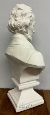 Abraham Lincoln Bust USA President White Colour Statue Figure Sculpture 45cm
