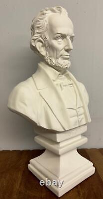 Abraham Lincoln Bust USA President White Colour Statue Figure Sculpture 45cm