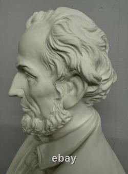 Abraham Lincoln Bust USA President White Colour Statue Figure Sculpture 45cm