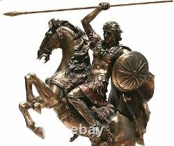 Alexander the Great on Horse Greek Macedonian King Warrior Statue Sculpture