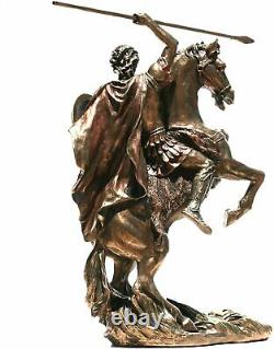 Alexander the Great on Horse Greek Macedonian King Warrior Statue Sculpture