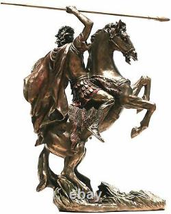 Alexander the Great on Horse Greek Macedonian King Warrior Statue Sculpture