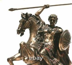 Alexander the Great on Horse Greek Macedonian King Warrior Statue Sculpture