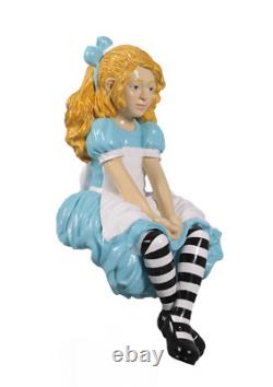 Alice Figure Sitting Alice in Wonderland Set Girl Statue Decor Lewis Carol