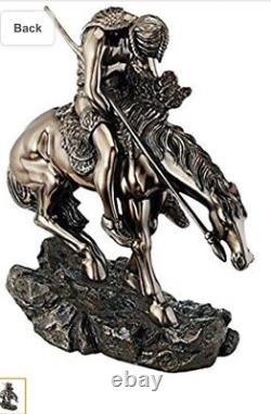 American Red Indian Figure On Horse Bronze Colour Resin 39cm(h)x34cm(w)