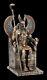 Anubis Figure Sitting On Throne Egyptian God Veronese Statue Bronze Decor