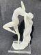 Art Deco style Frosted Resin Statue Figure of A Nude Woman signed
