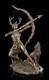 Artemis Figure On Moon With Wolf Fantasy Greek Goddess Hunting Decor Statue