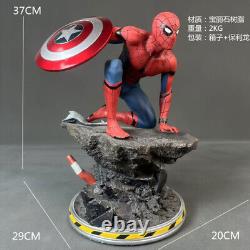 Avengers Spider-Man Captain America's Shield Model Resin Gift 37CM Figure Statue