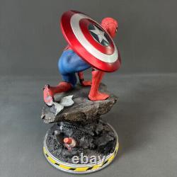 Avengers Spider-Man Captain America's Shield Model Resin Gift 37CM Figure Statue