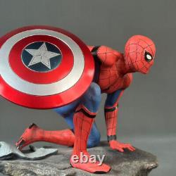 Avengers Spider-Man Captain America's Shield Model Resin Gift 37CM Figure Statue