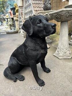 Black Labrador Statue Resin Black Retriever Gun Dog memorial Garden Figure