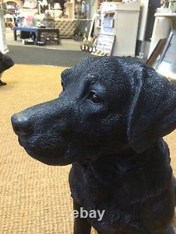 Black Labrador Statue Resin Black Retriever Gun Dog memorial Garden Figure