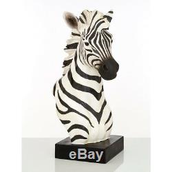 Boho Zebra Head Mounted Sculpture Wild Zoo Animal Figure Accent Ornament Statue