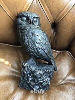 Brian Elton Figure Owl Statue Cast Bronze Resin H 23cm/9 Limited Edition RARE