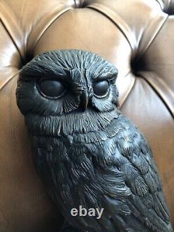 Brian Elton Figure Owl Statue Cast Bronze Resin H 23cm/9 Limited Edition RARE