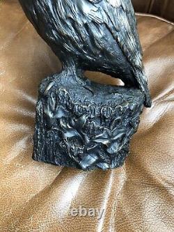 Brian Elton Figure Owl Statue Cast Bronze Resin H 23cm/9 Limited Edition RARE