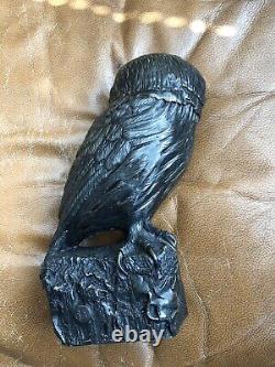 Brian Elton Figure Owl Statue Cast Bronze Resin H 23cm/9 Limited Edition RARE