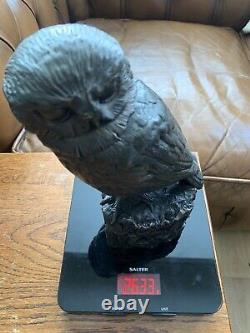 Brian Elton Figure Owl Statue Cast Bronze Resin H 23cm/9 Limited Edition RARE