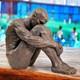 Bronze-Style Male Sculpture Modern Statue Resin Ornament, Artistic Home Decor